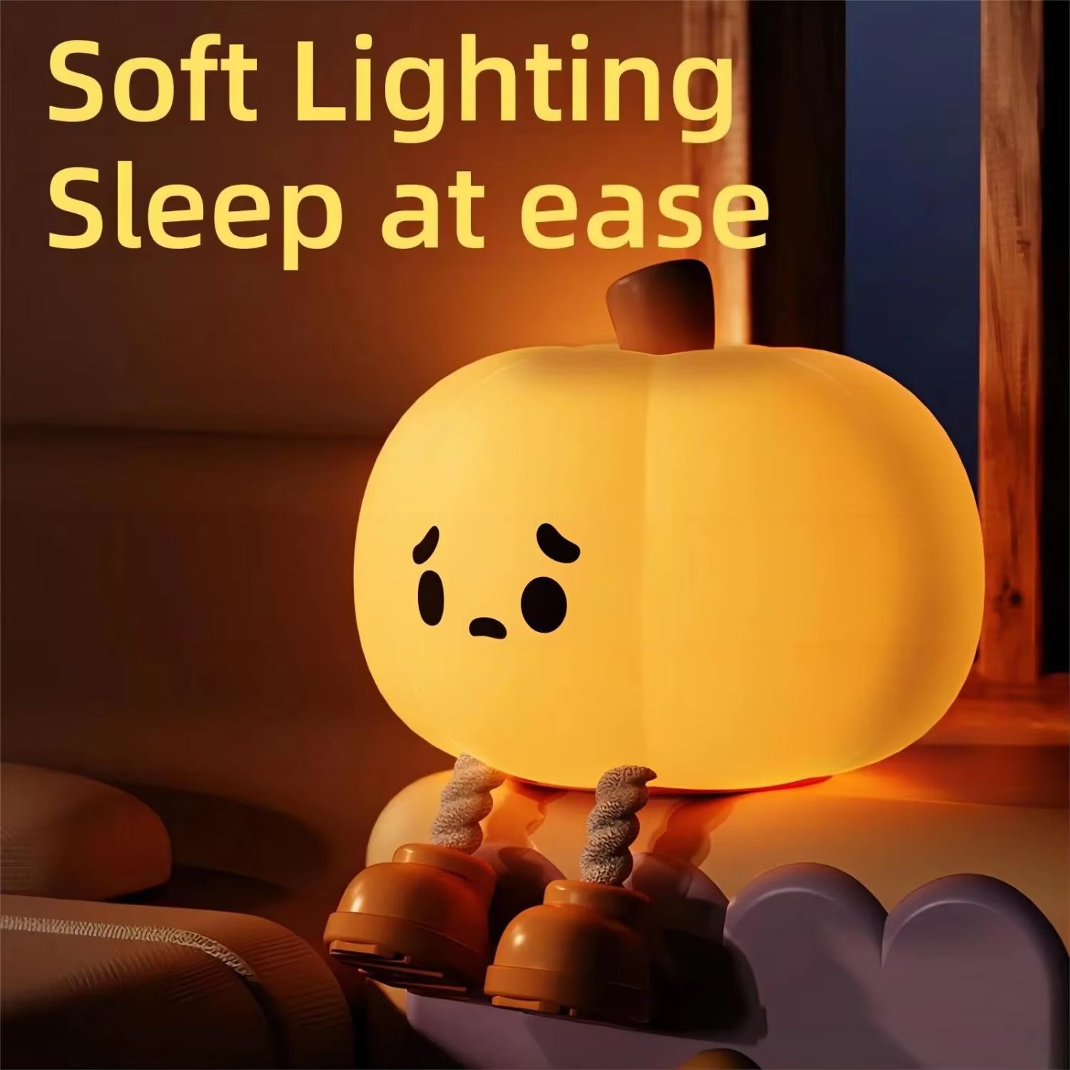 New Adorable Cute Soft Pumpkin Halloween Night Lights - Dimmable Timing Bedside Decor for Halloween - Safe Silicone Lamp Decorat