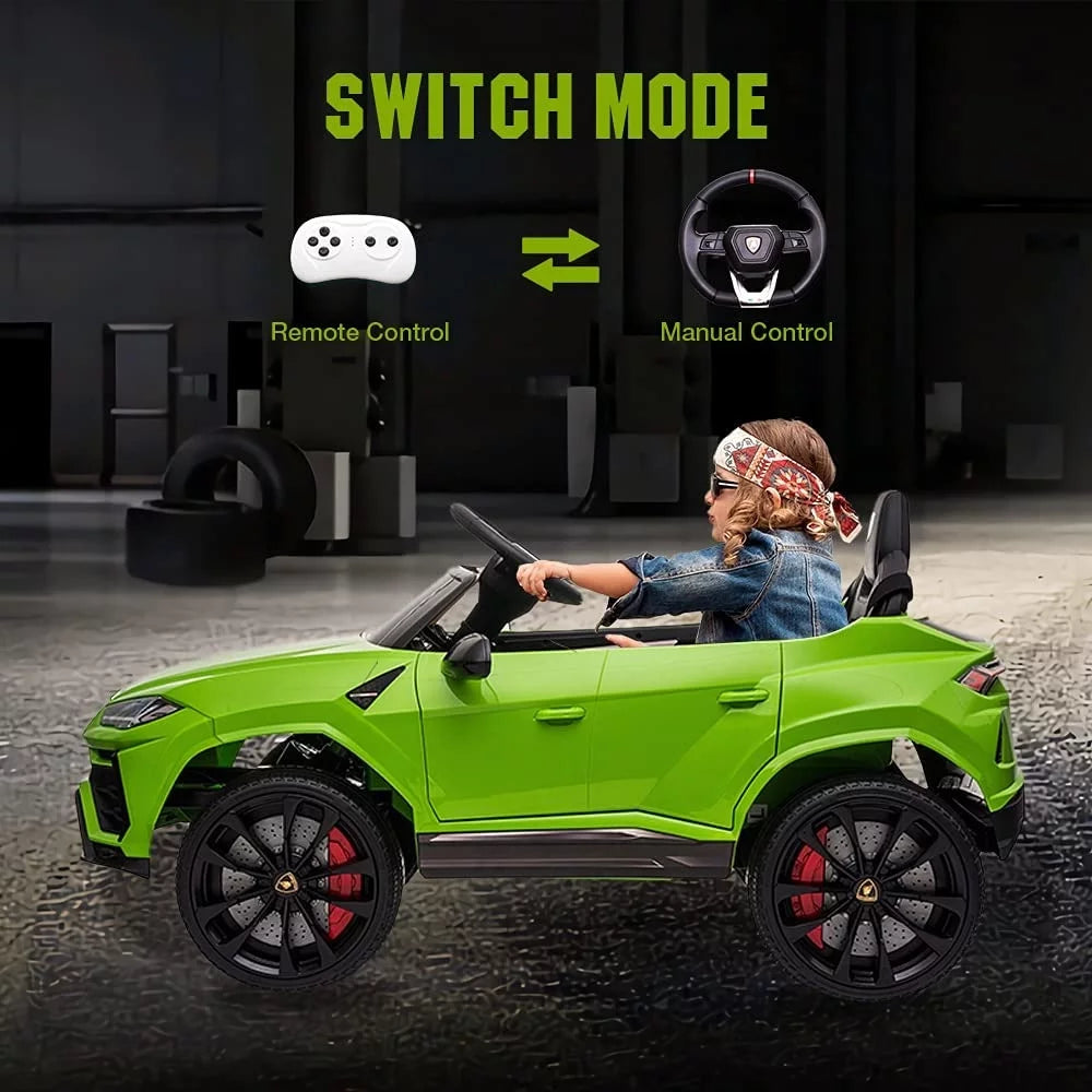 Lamborghini Urus 12V Electric Powered Ride on Car Toys for Girls Boys, Black Kids Electric Vehicles Ride on Toys with Remote Control, Foot Pedal, MP3 Player and LED Headlights, CL61