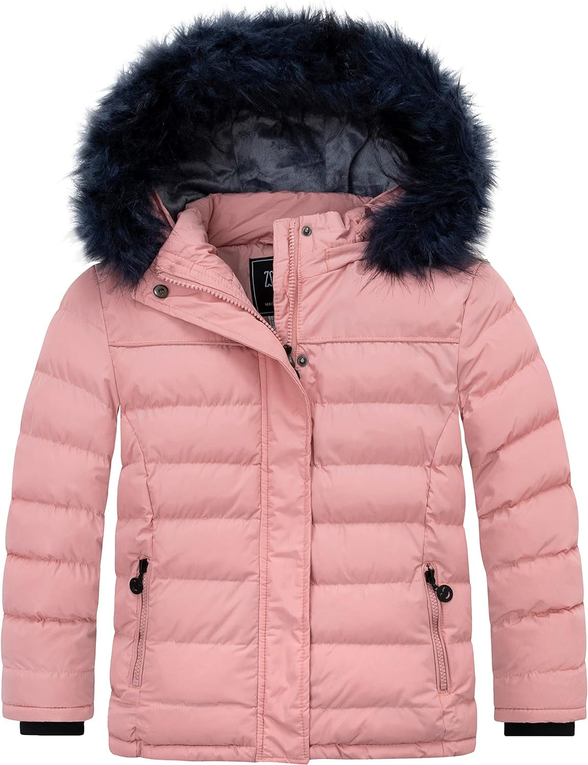 Girls' Water Resistant Puffer Jacket Soft Fleece Lined Padded Hooded Winter Coat