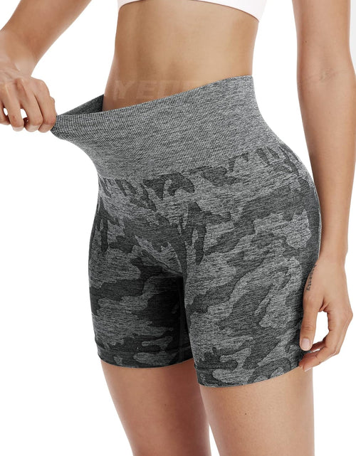 Load image into Gallery viewer, Women Seamless Camo Shorts High Waisted Gym Yoga Workout
