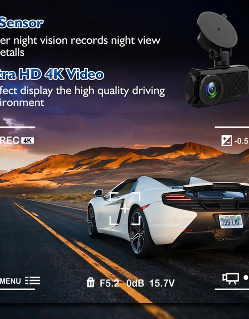 Load image into Gallery viewer, Dash Cam,3 Channel Dash Cam,4K+1080P Dash Cam Front and Inside,Triple Dash Cam for Car,Dash Camera with 32GB Card, 2160P Full Uhd,G-Sensor,170°Deg Wide Angle Dashboard with Infrared Night Vision
