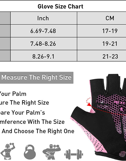 Load image into Gallery viewer, 2 Pairs Workout Gloves Women Adjustable Weight Lifting Gloves Gym Exercise Workout Gloves Breathable Training Gloves for Men and Women Fitness, Biking, Pull Up, Cycling
