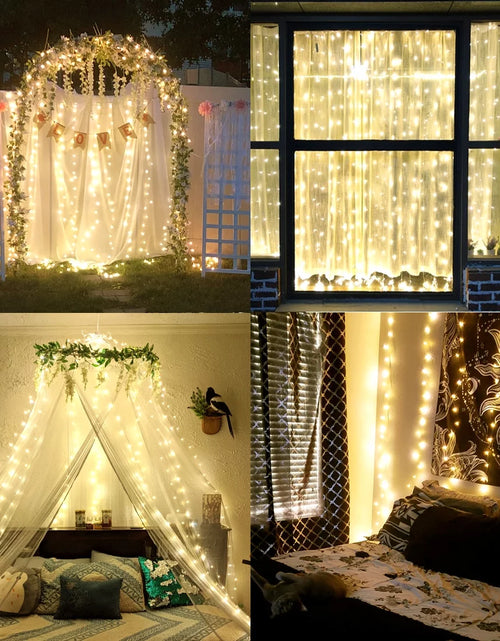 Load image into Gallery viewer, Window Curtain Light,Usb Plug-In Fairy Lights with Remote for Bedroom,Wedding,Christmas(Warm White)
