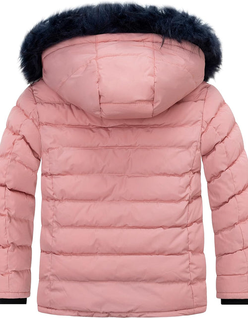 Load image into Gallery viewer, Girls&#39; Water Resistant Puffer Jacket Soft Fleece Lined Padded Hooded Winter Coat
