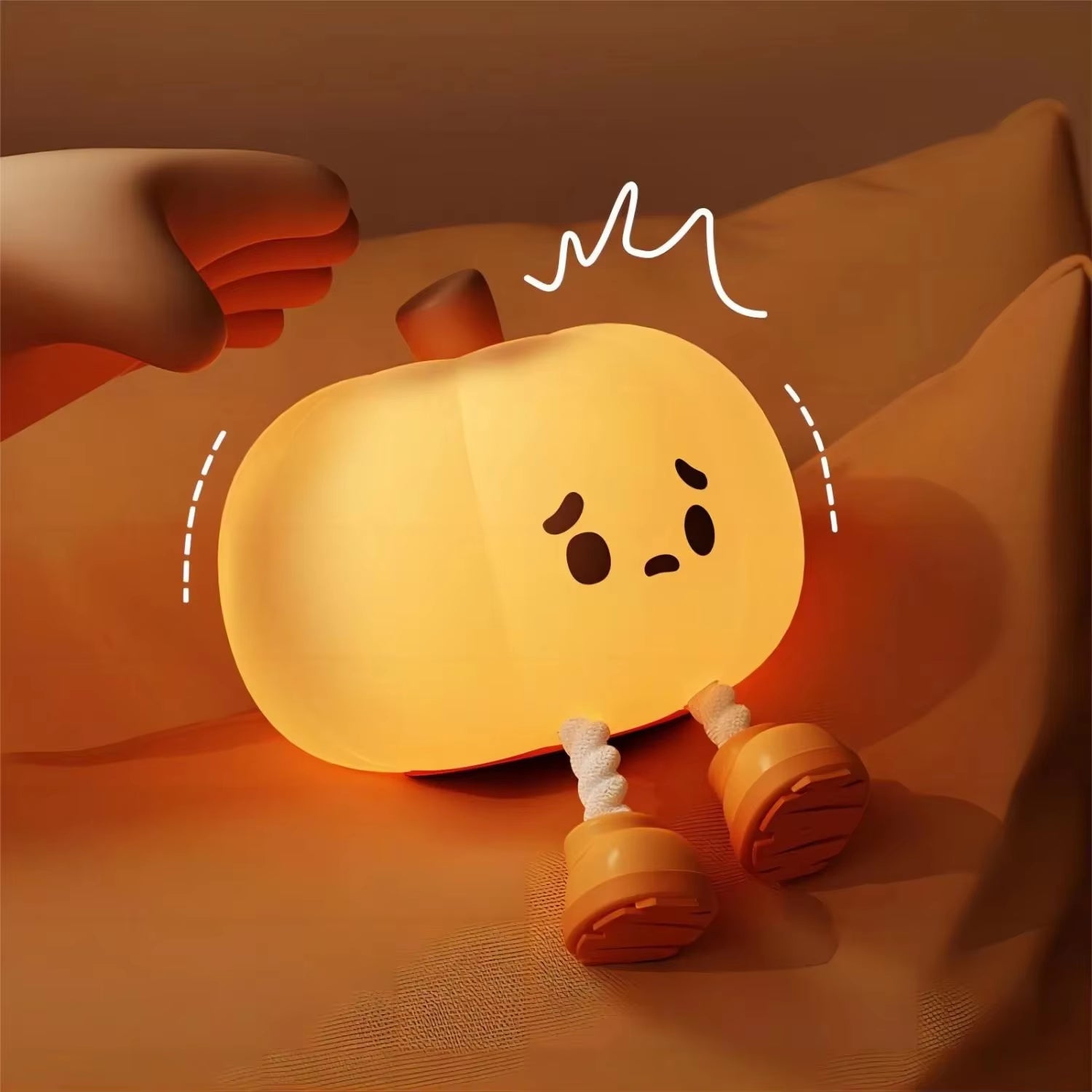 New Adorable Cute Soft Pumpkin Halloween Night Lights - Dimmable Timing Bedside Decor for Halloween - Safe Silicone Lamp Decorat