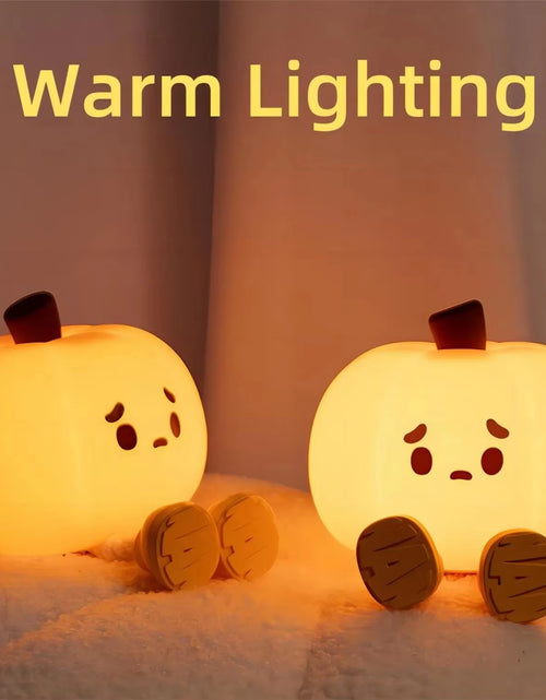 Load image into Gallery viewer, New Adorable Cute Soft Pumpkin Halloween Night Lights - Dimmable Timing Bedside Decor for Halloween - Safe Silicone Lamp Decorat
