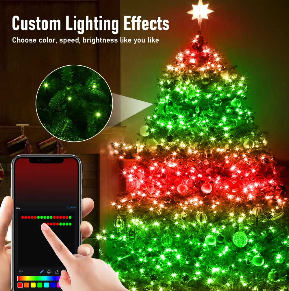 20M 200LED App Control String Light Festoon Garland Fairy Lights USB Christmas Xmas Wedding Decor 2024