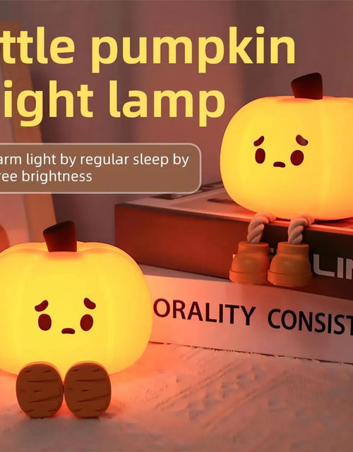 Load image into Gallery viewer, New Adorable Cute Soft Pumpkin Halloween Night Lights - Dimmable Timing Bedside Decor for Halloween - Safe Silicone Lamp Decorat
