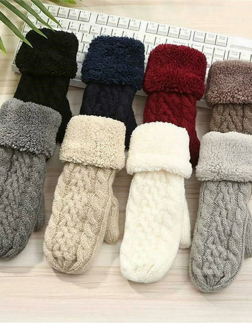 Load image into Gallery viewer, Women&#39;S Winter Gloves Warm Lining Mittens- Cozy Wool Knit Thick Gloves Novelty Mittens Winter Cold Weather Accessories
