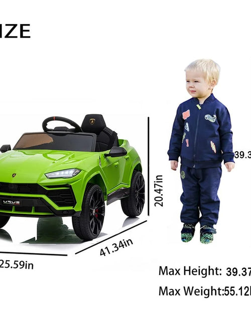 Load image into Gallery viewer, Lamborghini Urus 12V Electric Powered Ride on Car Toys for Girls Boys, Black Kids Electric Vehicles Ride on Toys with Remote Control, Foot Pedal, MP3 Player and LED Headlights, CL61
