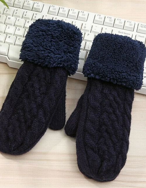 Load image into Gallery viewer, Women&#39;S Winter Gloves Warm Lining Mittens- Cozy Wool Knit Thick Gloves Novelty Mittens Winter Cold Weather Accessories
