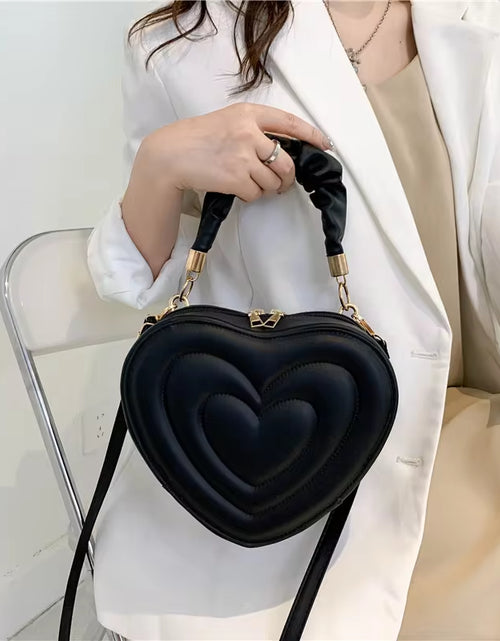 Load image into Gallery viewer, Fashion Love Heart Shape Shoulder Bag Small Handbags Designer Crossbody Bags for Women Solid Pu Leather Top Handle Bag
