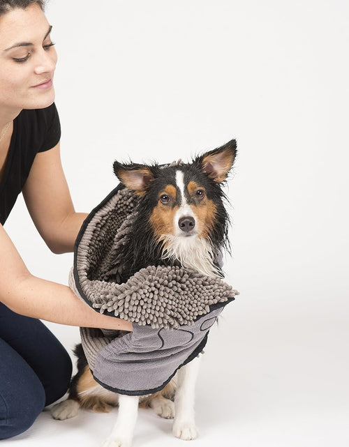 Load image into Gallery viewer, Shammy Dog Towels for Drying Dogs - Heavy Duty Soft Microfiber Bath Towel - Super Absorbent, Quick Drying, &amp; Machine Washable - Must Have Dog &amp; Cat Bathing Supplies | Grey 13X31
