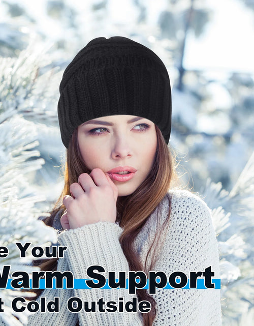 Load image into Gallery viewer, 2 Pack Slouch Knit Hats for Women, Womans Winter Hats, Beanie Cap for Woman, Warm Chunky Knitted Cap for Men and Woman
