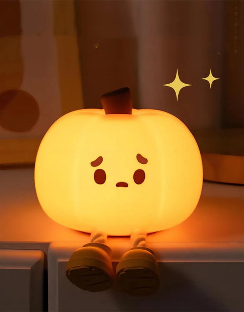 Load image into Gallery viewer, New Adorable Cute Soft Pumpkin Halloween Night Lights - Dimmable Timing Bedside Decor for Halloween - Safe Silicone Lamp Decorat
